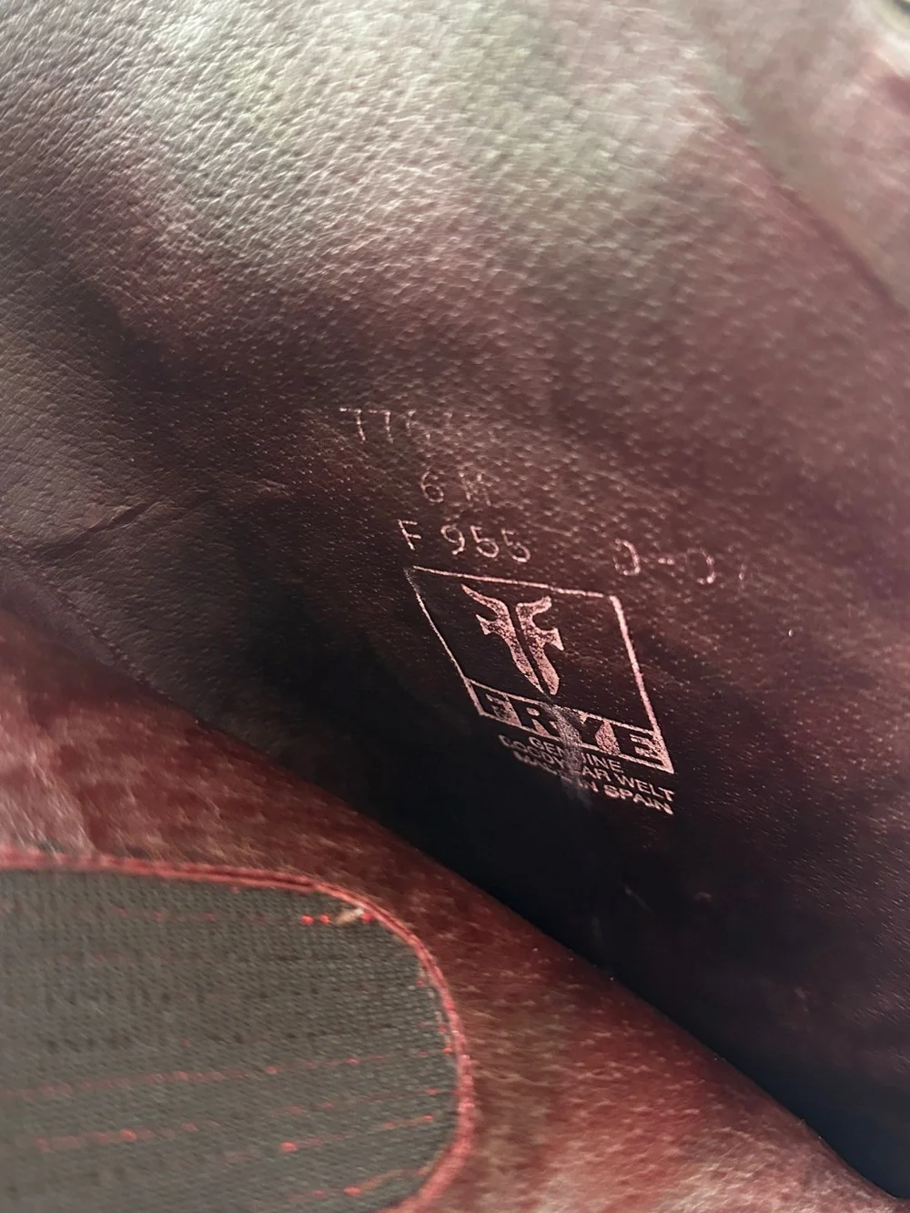 Frye Knee-High Leather Riding Boots in Deep Red